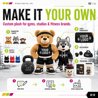 Boneka Plush Studio Yoga dan Pilates Custom, Maskot Hewan Ramah Lingkungan untuk Hadiah Retail dan Member, OEM ODM, MOQ Rendah