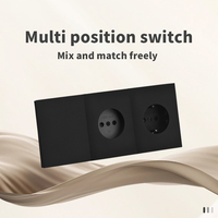 Nouveauté - Interrupteur mural électrique à bouton poussoir tactile résistant aux hautes températures, norme européenne, noir