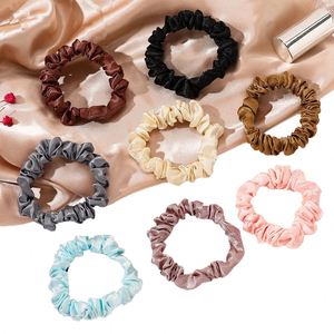 Chouchou en satin de polyester bouclé, style large, couleur unie, très extensible, pour femmes, idéal pour les soirées - Product Image 1