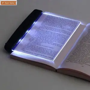 ジュモンLEDライトウェッジ読書灯ナイトビジョンフラットプレートポータブルパネルブックライトベッド読書灯で読むため