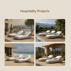 <span class=keywords><strong>Chaise</strong></span> longue d'extérieur pliable en rotin avec structure en aluminium pour hôtel, villa, terrasse, piscine et jardin - Product Image 2