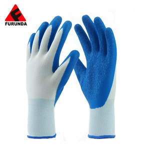 CE EN388-guantes de trabajo de seguridad para la construcción, protectores de manos recubiertos de goma y látex, color rojo, poliéster, arrugado - Product Image 2