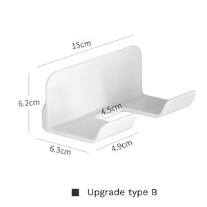 Penyangga Pengering Rambut Tanpa Bor, Organizer HIPS untuk Dinding Kamar Mandi, Penyimpanan Pengering Rambut dengan Slot Pengatur Kabel - Product Image 6