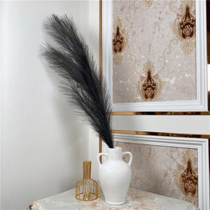SN-M168 43 pouces 3 pièces 110cm Faux noir moelleux grand Faux <span class=keywords><strong>herbe</strong></span> artificielle <span class=keywords><strong>pampa</strong></span> pour décoration Boho - Product Image 5