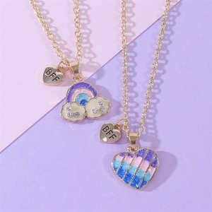 Collana con Ciondolo BFF 'Migliori Amici per Sempre' 2026, Design <span class=keywords><strong>a</strong></span> Cuore/Frutta, Placcata Oro, Regalo Trendy per l'Amicizia - Product Image 5