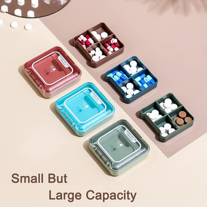 กล่องเก็บยาแบบพกพา 4 ช่องพลาสติก PP ป้องกันฝุ่นและความชื้น กล่องเก็บยา - Product Image 3