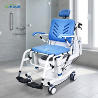 Nouvelle chaise de toilette manuelle multifonction légère pour personnes âgées, chaise de douche pour personnes handicapées, chaise de toilette inclinable