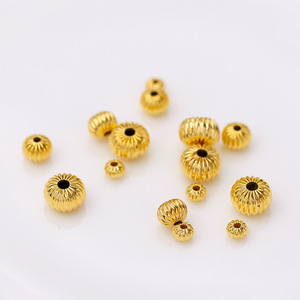 18K Gold Plated Pumpkin Beads 14K Gold Filled Hollow <b>Lantern</b> Beads DIY Bracelet Jewelry Making Supplies Scattered Beads - Product Image 2