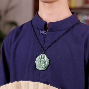 Colgante de Jadeíta Natural Bodhisattva Manjusri Verde Haba, Estilo Chino UNISEX, Regalo con Certificado de Tasación FG66 - Product Image 4