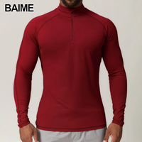 Haut de sport pour homme à demi-zip en fibre de polyester, séchage rapide, respirant, idéal pour l'entraînement sportif et la remise en forme – Meilleure vente