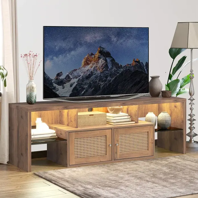 LED TV Stand , Media Entertainment Storage Cabinet, Console Table