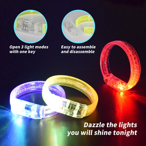 Pulsera de Acrílico con Burbujas al por Mayor, 8 Colores, Transparente, de Plástico PS, con LED, Batería de Botón AG3, Personalizable - Product Image 5