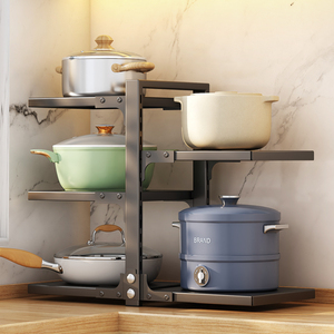 Wholesale Kitchen Accessories Pots And Pans Organizer For Cabinet Pot Rack Metal Pan Holder