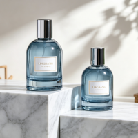 Flacons de parfum vides de luxe personnalisés 30ml 50ml 100ml, flacons de parfum en verre cylindriques transparents avec vaporisateur, boîte d'emballage