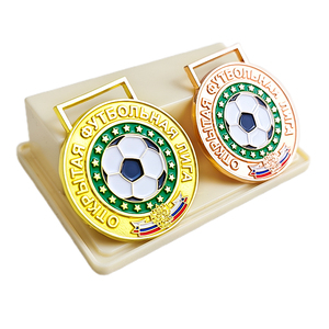 Medallas de Fútbol Personalizadas por el Fabricante con Diseño de Cinta, Exclusivas y Asequibles, de Aleación de Zinc - Product Image 1