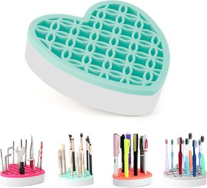 Silicone <b>Makeup</b> Brush Storage <b>Box</b> Cosmetic Organizer Pen Holder for Desk Pencil Case Sewing Tool Beauty Tool Brushes - Product Image 3
