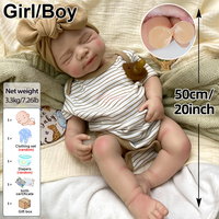 Poupée Bébé en Silicone Ultra Douce de 20 Pouces, Anatomiquement Correcte, Réaliste Garçon/Fille, Poupées Reborn Pascale à Bouche Ouverte, Vente en Gros Usine