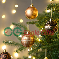 EAGLEGIFTS Lot de 35 boules de Noël de 6 cm, thème festif, cuivre doré mat, imperméables, écologiques, décoratives