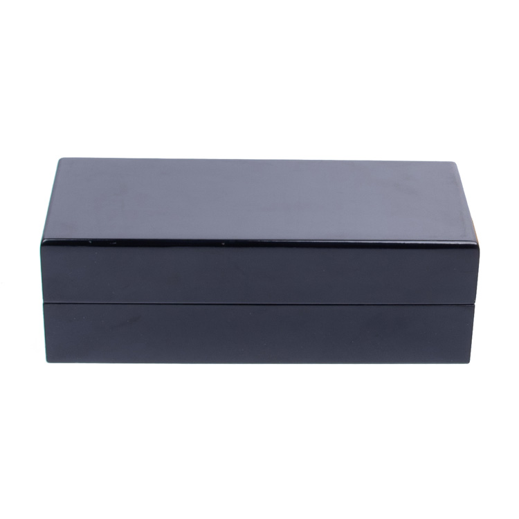 Black Glossy Lacquered Wooden Pen Box Case Wooden Box factory customized