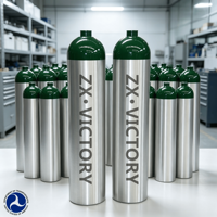 Cylindre médical en aluminium certifié DOT, portable, pour soins à domicile et ambulance, fabriqué par ZX ODM OEM.