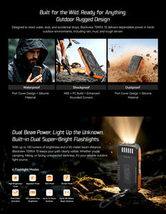 แบตสำรอง Blackview Terra 10 ความจุ 10000mAh ดีไซน์ทนทานสำหรับกิจกรรมกลางแจ้ง พร้อมไฟฉายสว่างพิเศษ - Product Image 5