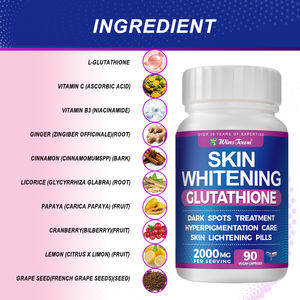 Oem Private Label <span class=keywords><strong>L</strong></span> Glutathion <span class=keywords><strong>Whitening</strong></span> Capsule Vitamine C B3 Druivenzaad Gember Beste Super Huid <span class=keywords><strong>Whitening</strong></span> Pillen Te Koop - Product Image 4