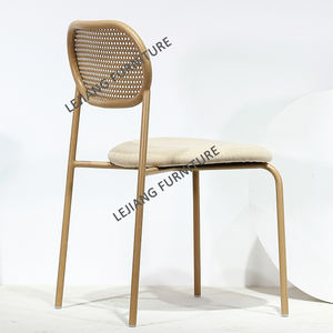 थोक डाइनिंग रूम बाहरी असबाब कुर्सियां घरेलू सीट पर घरेलू सीट रतन धातु के पैरों के साथ खाने की कुर्सियां - Product Image 4