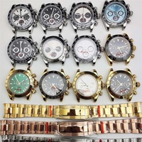 Accessoires de modification, kit de boîtier de montre VK63, saphir, acier inoxydable, lunette en céramique, coque plaquée or