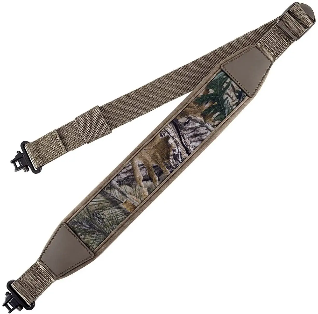 Two Point Durable Shoulder Padded Strap Length Adjuster Gun Sling with Swivels Hunting Accessories