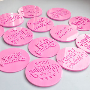 Molde de acrílico para pasteles con relieve de miel y dulzura, 10 piezas, herramienta de decoración de pasteles de cumpleaños para estampado de fondant, chocolate y galletas - Product Image 1