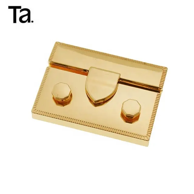 TANAI Custom Closures Bag Twist Locks Moda ouro senhora saco de couro metal mortise lock acessórios Bolsa Ímã Bloqueio Para Saco