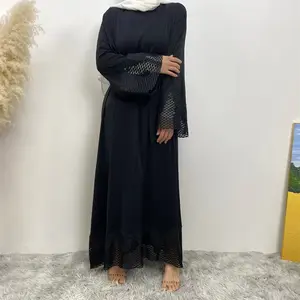 2024 musulmán Dubai Turquía mujeres vestidos casuales ahueca hacia fuera las mangas completas abaya Kaftan estilo vestido de noche vestido de novia túnicas largas