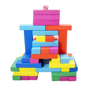 Blocchi di legno impilabili giochi da tavolo giocattoli da costruzione <span class=keywords><strong>intelligenza</strong></span> 48 pezzi puzzle giocattoli Montessori apprendimento smistamento giochi di famiglia - Product Image 2