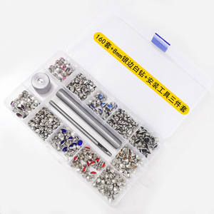 Rhinestones <b>Boxed</b> Mixed Shapes <b>Sew</b> On Motif Rhinestones For Garment Home Decor 8 Colors 160 Sets With Tools - Product Image 3