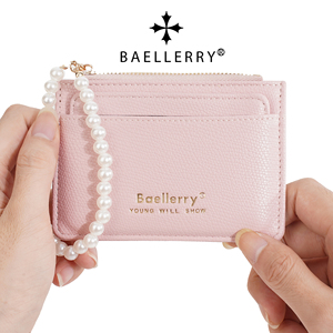 2025 porta carte in PU di fascia alta da donna di nuovo stile con più slot per carte e borsa per accessori con perla tascabile e alla moda elegante - Product Image 1