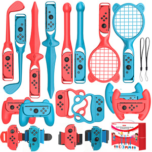 Set de Deportes y Fitness 18 en 1 para <span class=keywords><strong>Nintendo</strong></span> <span class=keywords><strong>Switch</strong></span> 2, Controlador de Juego <span class=keywords><strong>con</strong></span> Sensor de Movimiento, Cableado, de Plástico, Sable de Luz, Raqueta de Tenis, Carreras - Product Image 1