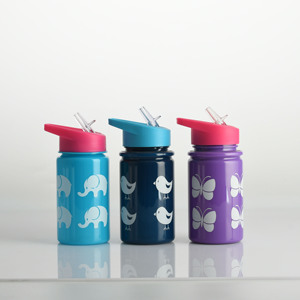 Los niños al aire libre 14OZ BPA libre Eco amigable <span class=keywords><strong>cantante</strong></span> capa botella de agua de plástico con paja - Product Image 2