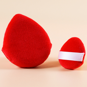 Miễn phí mẫu da lộn vẻ đẹp màu Đỏ nhãn hiệu riêng ướt và khô siêu mềm cá nhân <span class=keywords><strong>Sponge</strong></span> trang điểm Puff - Product Image 4