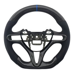 Volante Deportivo de Fibra de Carbono con Cuero Perforado y Franja Azul Superior para Honda Civic de 8ª Generación - Product Image 1