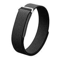 Bracelet intelligent en nylon noir, surveillance de l'oxygène sanguin, suivi du sommeil, bracelet de fitness