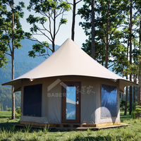 Tente de glamping conique BABERY avec toit en PVDF et structure durable pour hôtel-resort écologique en forêt
