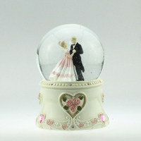 Ornement de bureau romantique pour mariage, globe à neige pas cher avec couple dansant, pour cadeau de mariage