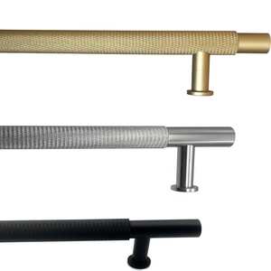 MLP07 Kitchen Cabinet Solid Brass Aluminum Matt <strong>Drawer</strong> <strong>Gold</strong> Brass Knurled Handle - Product Image 3