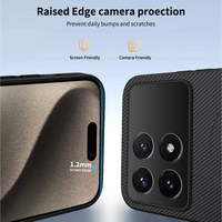 Funda trasera de cuero con textura de fibra de carbono mate magnética para Xiaomi Redmi K70 / Pro / K70E / Poco F6 X6 Pro, funda de carga inalámbrica