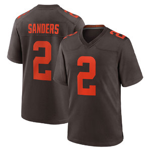 Cleveland Browns voor heren # 2 Shedeur Sanders Gestikte Voetbaltrui Premium Borduurwerk Op Maat Groothandel Bulk Sportuniform - Product Image 3