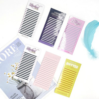 Étiquettes adhésives bronzées pour base de cils, étiquettes en papier d'aluminium pour emballage de cils
