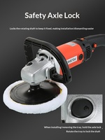 Polisseuse électrique à vitesse variable 1200W, roue de 7 pouces, 3600 tr/min pour le polissage et le cirage des surfaces métalliques, du bois et des voitures