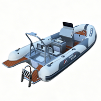 Bateau semi-rigide gonflable personnalisé de 5,6 m (19 pieds) avec coque en aluminium, certifié CE, service ODM, bateau de plaisance durable pour l'exportation