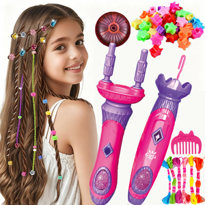 Ensemble de jeu de beauté pour salon de coiffure, jeu de simulation pour enfants d'âge préscolaire, kit de <span class=keywords><strong>maquillage</strong></span> pour enfants, tresseuse électrique, jouets, machine à gemmes pour cheveux avec miroir - Product Image 1