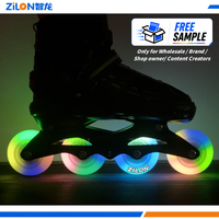 Roues de patins à roulettes LED à changement de couleur, roues clignotantes en PU, 80 mm, 110 mm, roues de remplacement lumineuses pour patins adultes